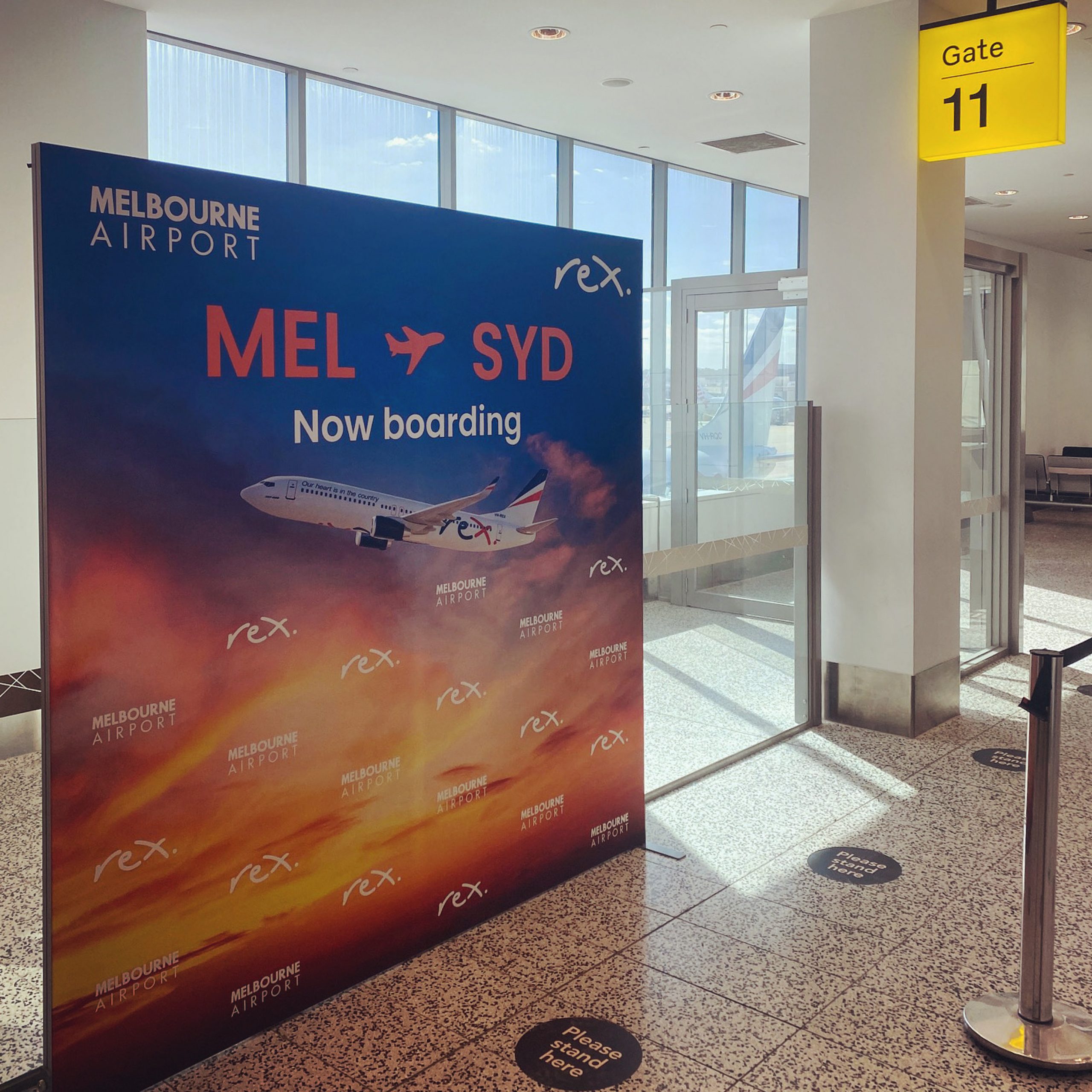 Media Wall for Rex Airlines, on display at Melbourne Airport