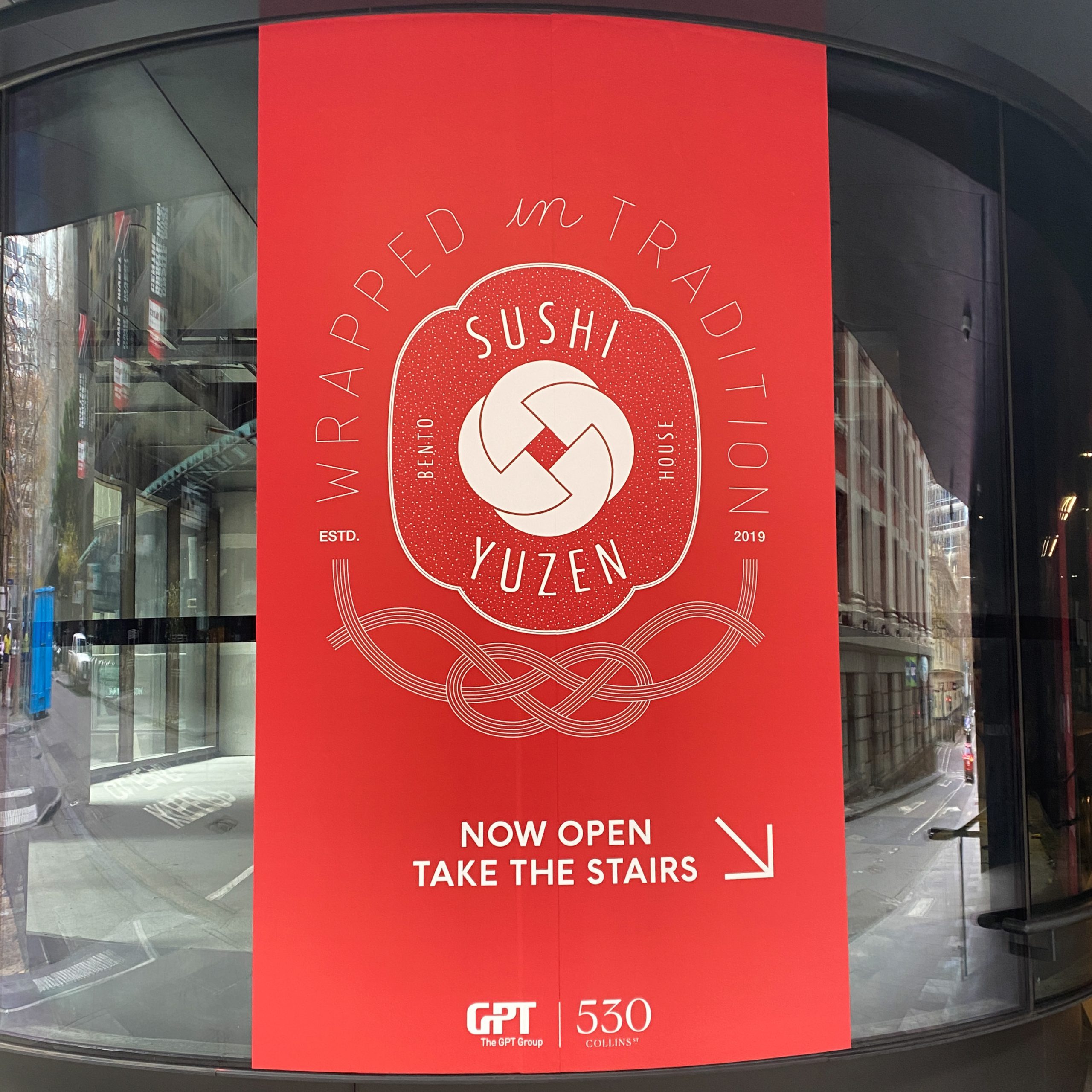 Vinyl decal installed on window of Sushi Yuzen